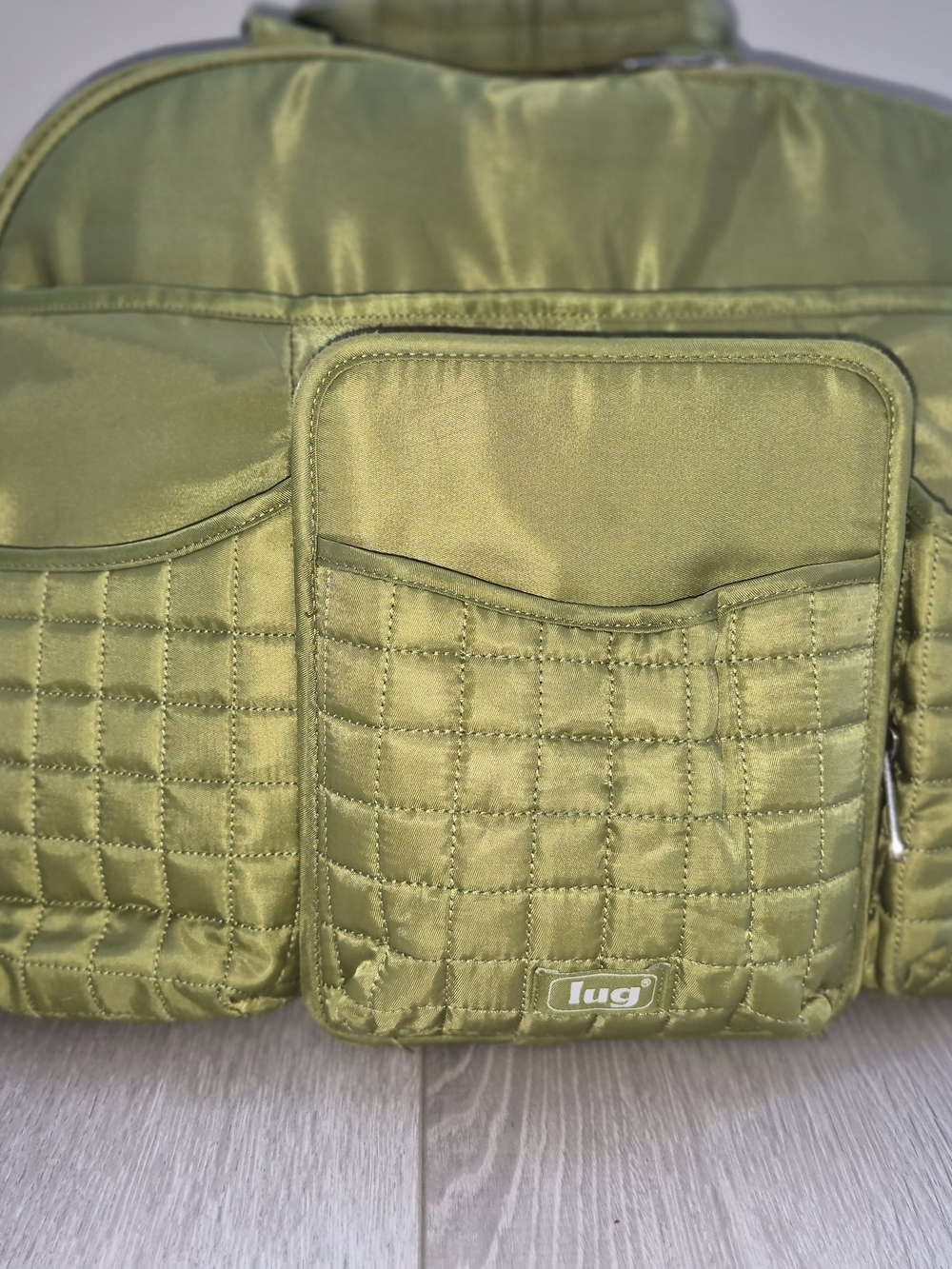 Lug Organizer Bag Green Multi Pocket Travel Diaper Bag Crossbody